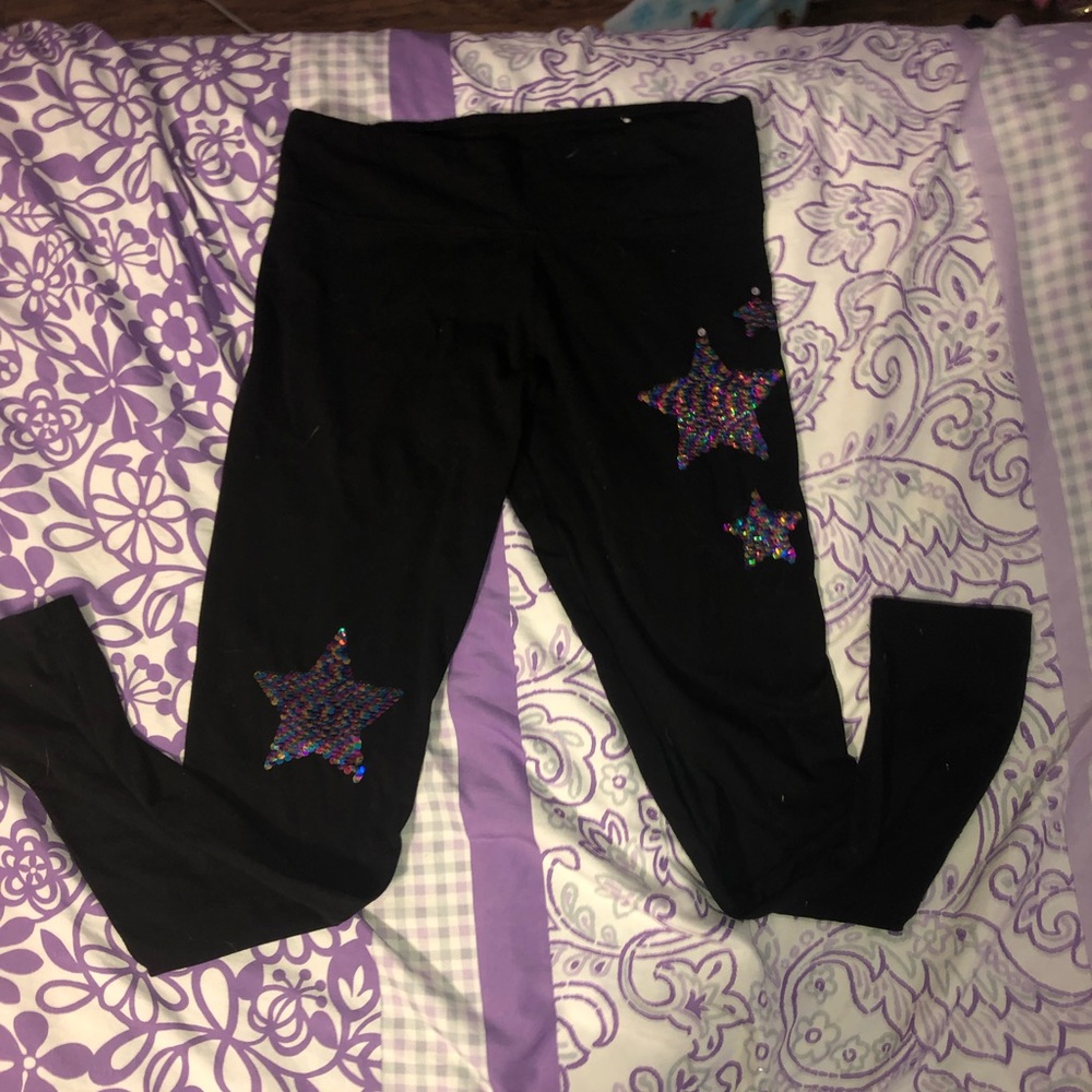 NWOT Justice Star Sparkle Color Changing Leggings